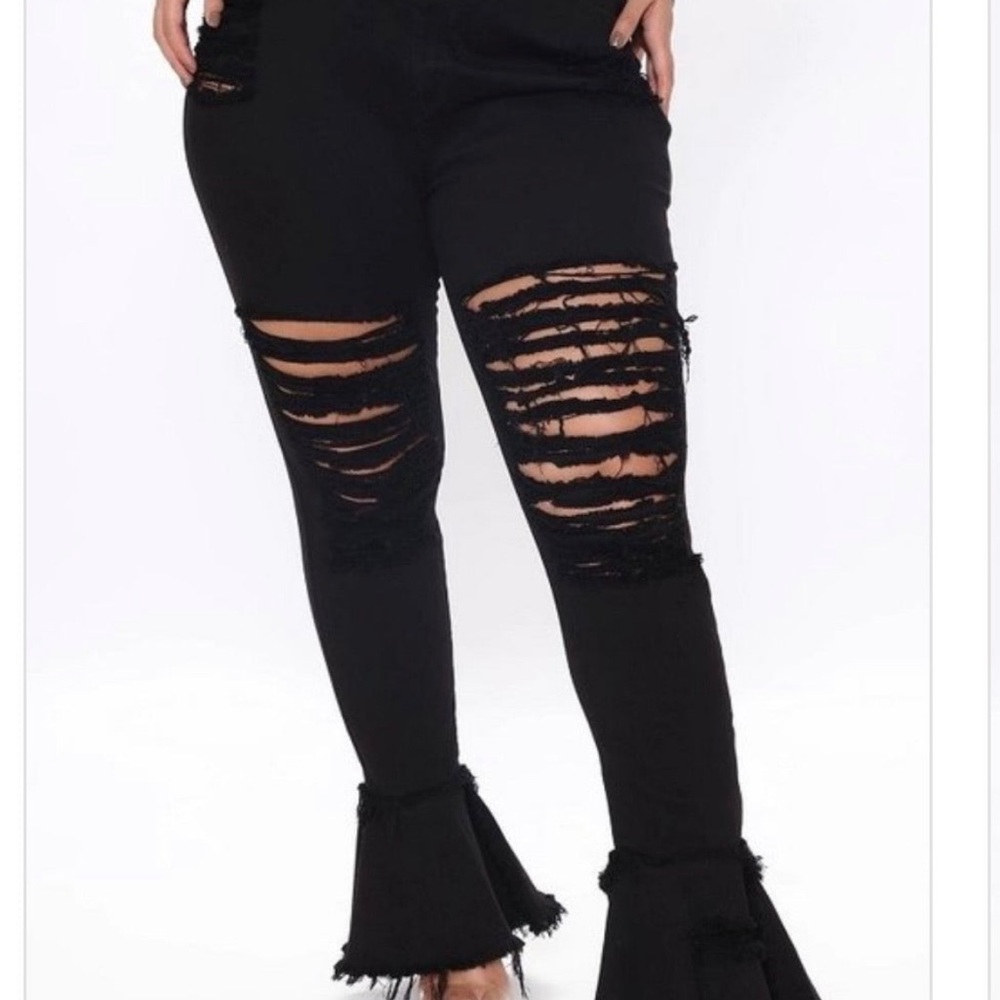Plus size distressed jeans